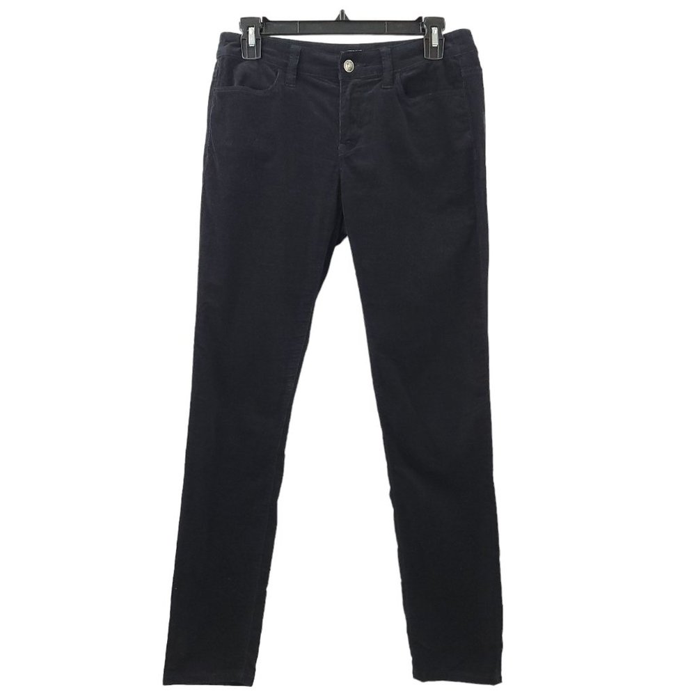 Ann Taylor Loft Corduroy Pants Size 26/2 Super Skinny Black Mid Rise